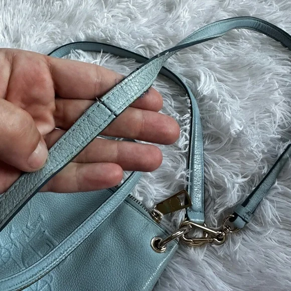 Coach Charley Embossed Horse and Carriage Pebbled Leather Crossbody Purse - Picture 6 of 9